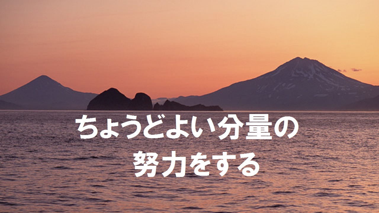 ちょうどよい分量の努力をする